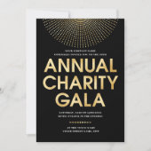 Elegantes Gala Corporate Foto Schwarze Imitate Gol Einladung (Vorderseite)