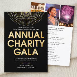 Elegantes Gala Corporate Foto Schwarze Imitate Gol Einladung
