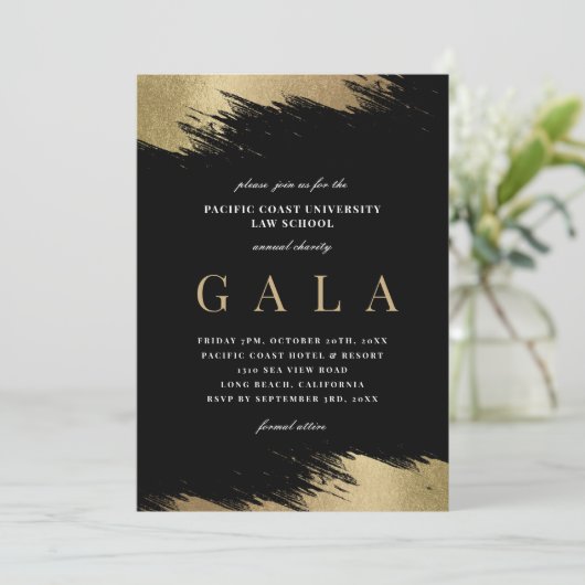 Elegantes Gala-Party Einladung (Stehend Vorderseite)