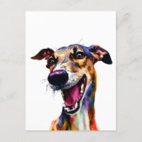 Elegantes Galgo-Portrait mit einem Pop