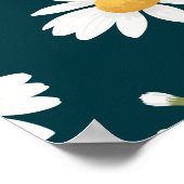 Elegantes Gänseblümchen-Blumenmuster-Kunstposter – Poster (Ecke)