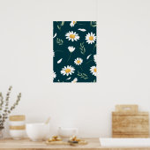 Elegantes Gänseblümchen-Blumenmuster-Kunstposter – Poster (Küche)