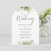 Elegantes Ganzes in einer grünen Blumenstrasse Einladung (Stehend Vorderseite)