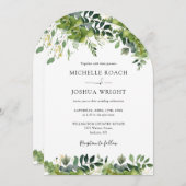 Elegantes Ganzes in einer grünen Blumenstrasse Einladung (Vorne/Hinten)