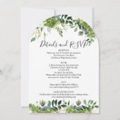 Elegantes Ganzes in einer grünen Blumenstrasse Einladung (Rückseite)