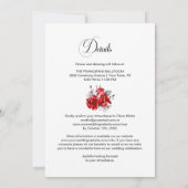 Elegantes Ganzes in einer Rote Rose Blumenhochzeit Einladung (Rückseite)