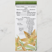 Elegantes Garden Floral Chic Sassy Hochzeitsprogra Programm (Rückseite)