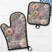 Elegantes Garden Memorial Geschenk für Mutter Ofenhandschuh & Topflappen-Set