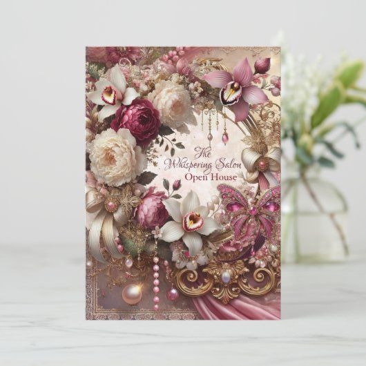 Elegantes Garden Party Duschbrause - Design Einladung (Stehend Vorderseite)