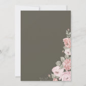 Elegantes Garden Party Pink Peony Florals Geburtst Einladung (Rückseite)