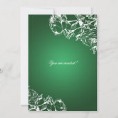 Elegantes Garden Party Rose Grün Einladung (Rückseite)