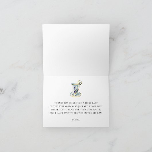 Elegantes Garden Tea Brautparty | Delikatessenflor Dankeskarte (Innenseite)