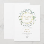 Elegantes Garland Einfache Beerdigung Dankeskarte (Vorne/Hinten)