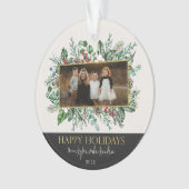 Elegantes Garland Foto Weihnachten Ornament (Vorderseite)