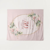 Elegantes Gartenblumen-50.-Geburtstags-Backdrop Wandteppich (Vorderseite (Horizontal))