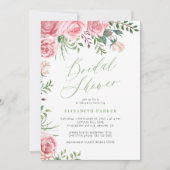 Elegantes Gartengarten Rose Aquarell Brautparty Einladung (Vorderseite)