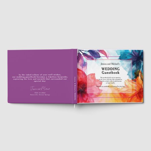 😍 Elegantes Gästebuch Anemone Dreamscape Hochzeit (Voll)