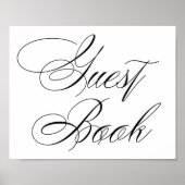 Elegantes Gästebuch Black Calligraphy | Chic Sign (Vorne)