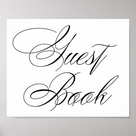 Elegantes Gästebuch Black Calligraphy | Chic Sign (Vorne)