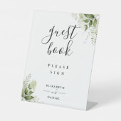 Elegantes Gästebuch floral Greenerity Sockelschild (Vorderseite)