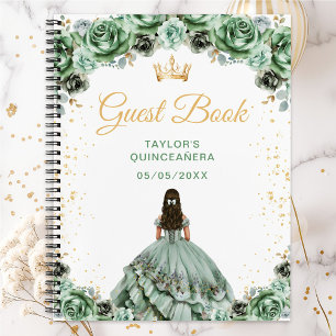 Elegantes Gästebuch für die Prinzessin-Quinceañera Notizblock