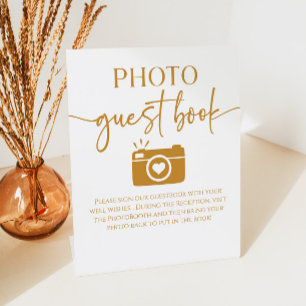 Elegantes Gästebuch für Hochzeiten Foto Sockelschild