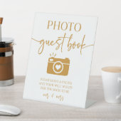 Elegantes Gästebuch für Hochzeiten Foto Sockelschild (In SItu)