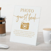 Elegantes Gästebuch für Hochzeiten Foto Sockelschild (In SItu)