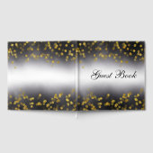 Elegantes Gästebuch Goldkonfetti auf Schwarz (Voll)