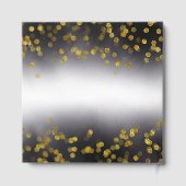 Elegantes Gästebuch Goldkonfetti auf Schwarz (Rückseite)