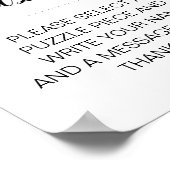 Elegantes Gästebuch Puzzle Wedding Sign (Ecke)