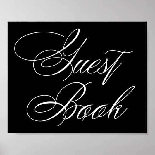 Elegantes Gästebuch White Calligraphy | Chic Sign (Vorne)