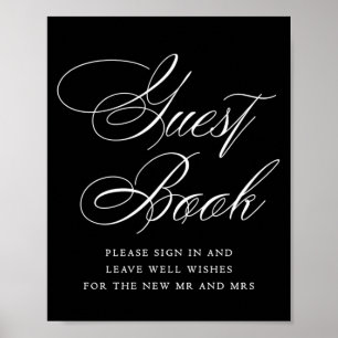 Elegantes Gästebuch White Calligraphy Hochzeit