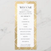 Elegantes Gatsby Deko White & Gold Hochzeitsprogra Programm (Vorderseite)