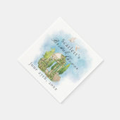 Elegantes Gazebo taucht Blume Brautparty Serviette (Ecke)