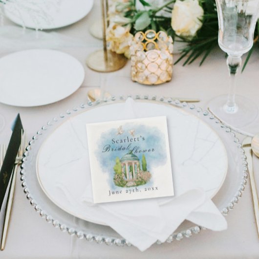 Elegantes Gazebo taucht Blume Brautparty Serviette