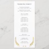 Elegantes Geblüht White Wedding Programm (Rückseite)