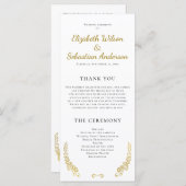 Elegantes Geblüht White Wedding Programm (Vorne/Hinten)