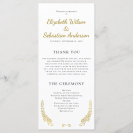 Elegantes Geblüht White Wedding Programm