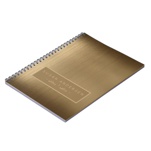 Elegantes, gebürstetes Kupfermetall beruflich auss Notizblock (Linke Seite)