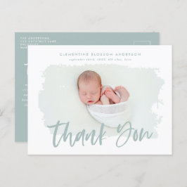 Elegantes Geburtsankündigung Foto Vielen Dank Ankündigungspostkarte
