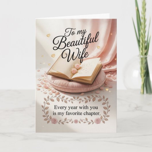 Elegantes Geburtstagsdesign für Ehefrau Karte (Vorderseite)