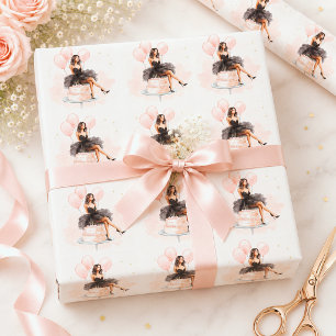 Elegantes Geburtstagsmädchen-Geschenkpapier Geschenkpapier