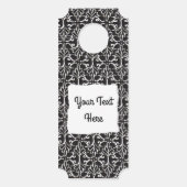Elegantes, gecrolltes Damaskus-Design Schwarz-weiß Türanhänger (Vorderseite)