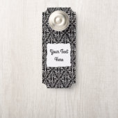 Elegantes, gecrolltes Damaskus-Design Schwarz-weiß Türanhänger (Auf Knauf)