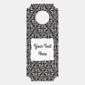 Elegantes, gecrolltes Damaskus-Design Schwarz-weiß Türanhänger (Rückseite)