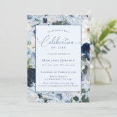 Elegantes Gedächtnis Blühende Feier zum Leben Einladung (Stehend Vorderseite)