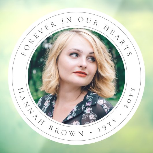 Elegantes Gedächtnis Chic Beerdigung Foto Tribut Fensteraufkleber (Blatt 3)