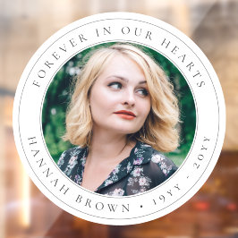 Elegantes Gedächtnis Chic Beerdigung Foto Tribut Fensteraufkleber