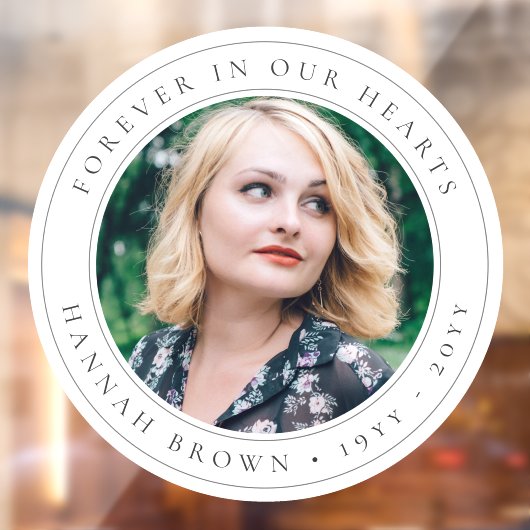 Elegantes Gedächtnis Chic Beerdigung Foto Tribut Fensteraufkleber (Blatt 2)